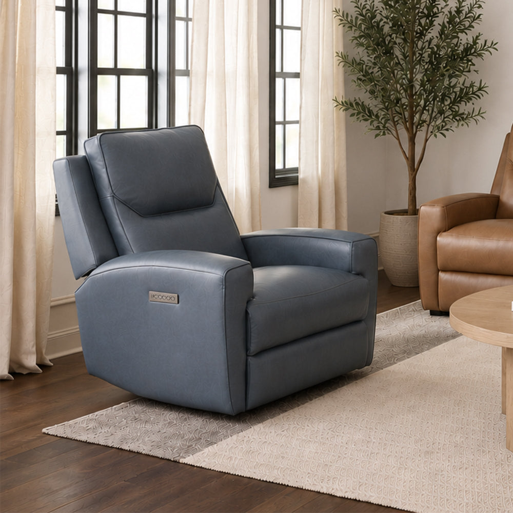 Argo Leather Power Recliner with Power Headrest & Lumbar