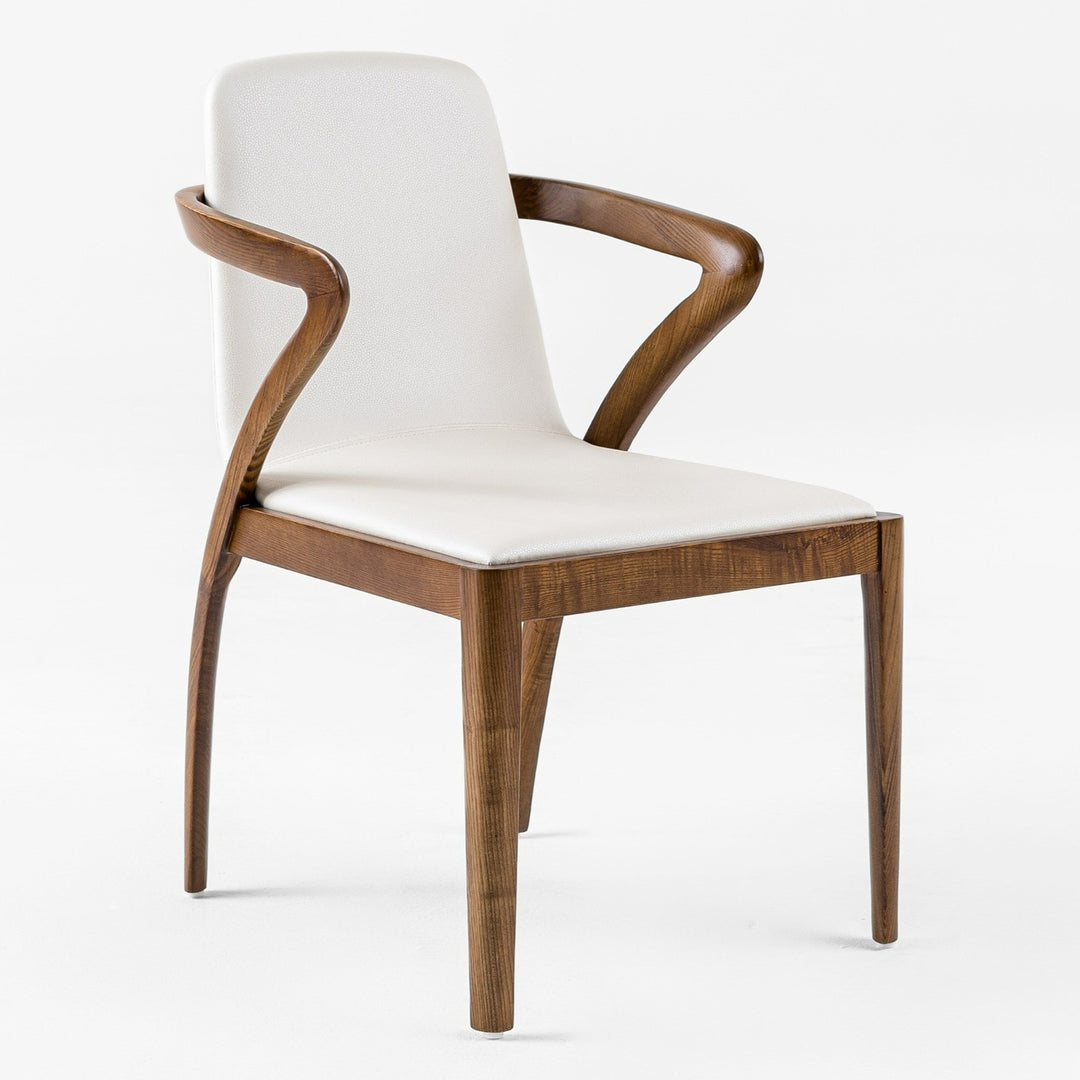 Falcon Mid-Century Walnut and Cream Dining Chair