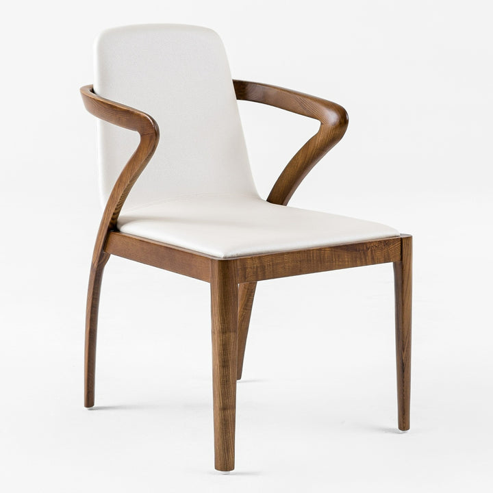 Falcon Mid-Century Walnut and Cream Dining Chair