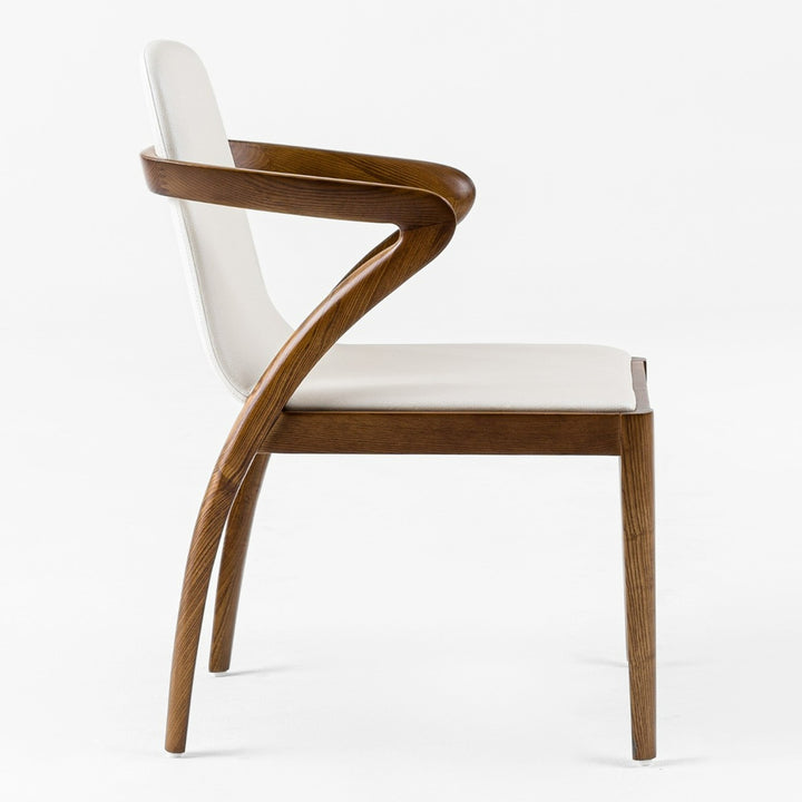 Falcon Mid-Century Walnut and Cream Dining Chair