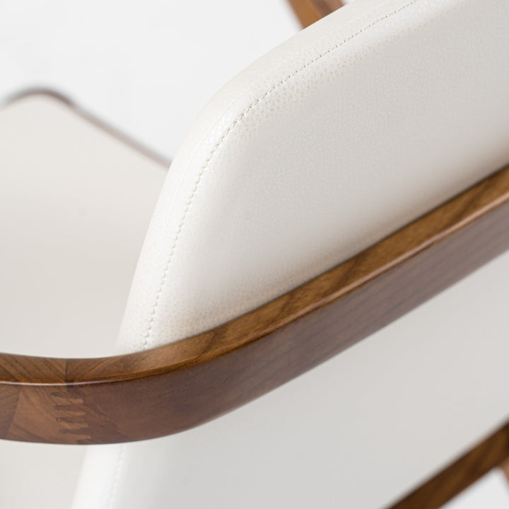 Falcon Mid-Century Walnut and Cream Dining Chair