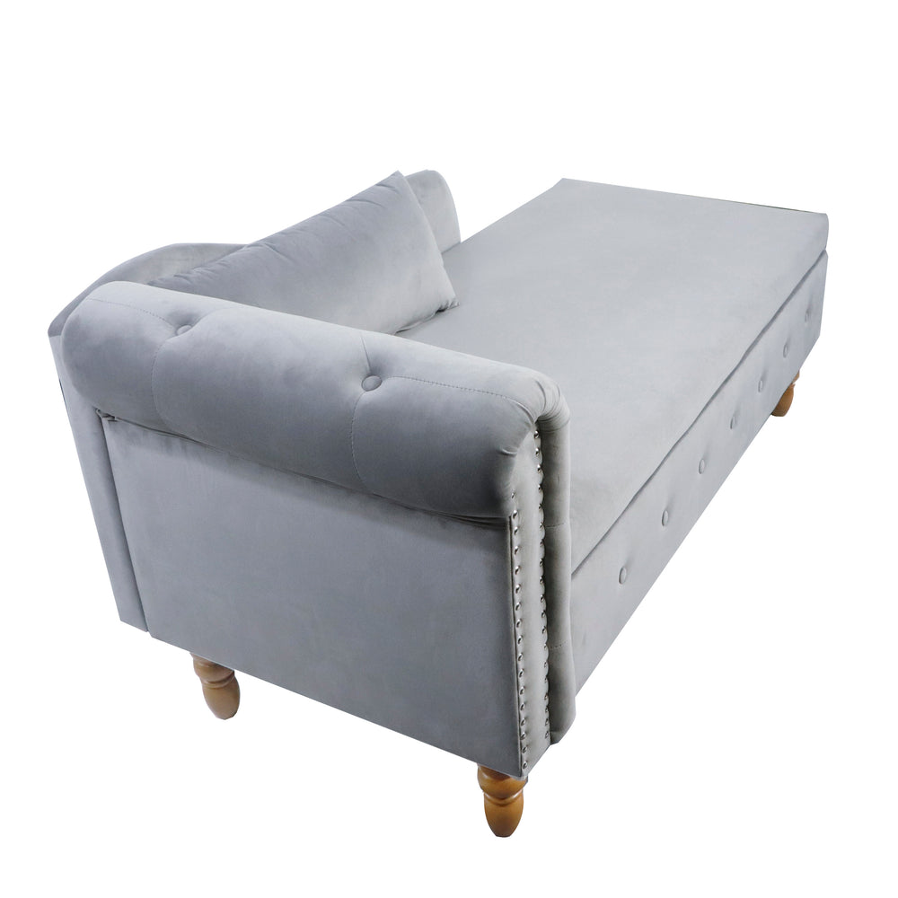 grey-velvet-lounge-chaise-with-storage-pillow-modern-upholstered-rolled-arm