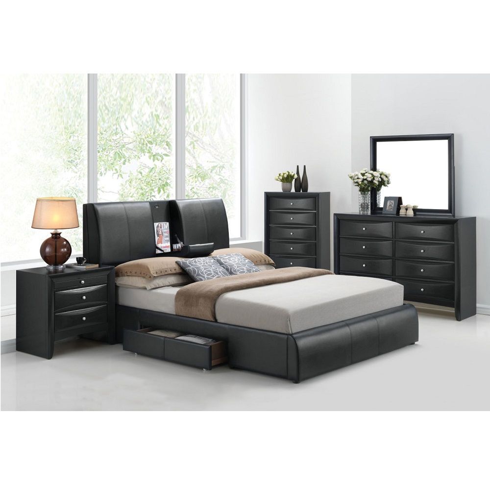 kofi-eastern-king-bed-with-storage-black-synthetic-leather