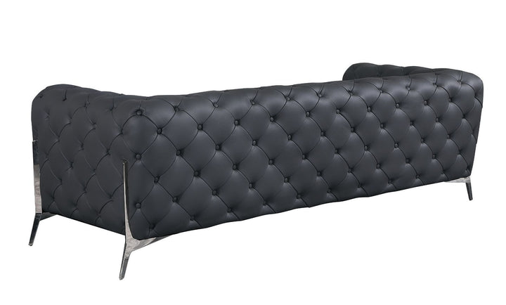 DivanItalia 970 2-Piece Sofa Set in Top-Grain Italian Leather - Dark Gray