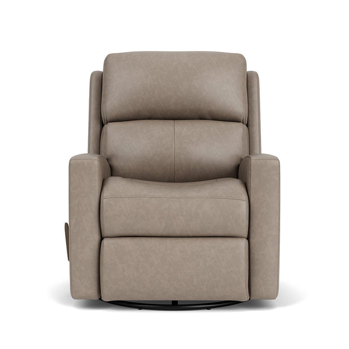 Catalina Leather Swivel Gliding Recliner Gray