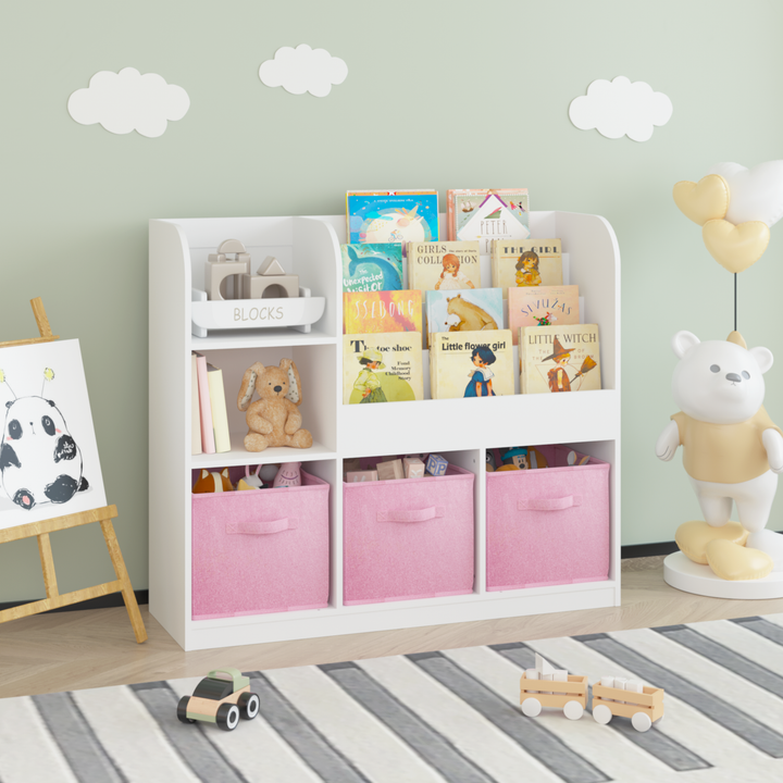 kids-bookcase-and-bookshelf-multifunctional-bookcase-white-pink