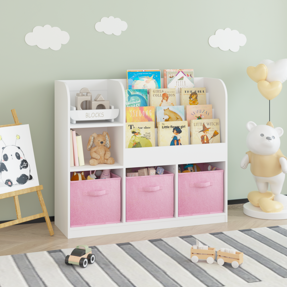kids-bookcase-and-bookshelf-multifunctional-bookcase-white-pink