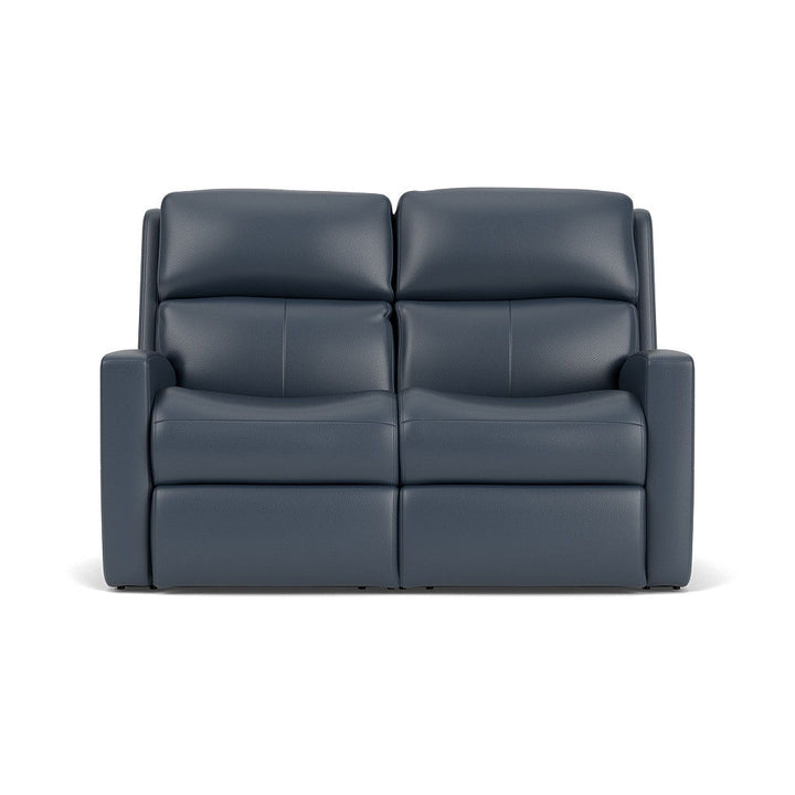 Catalina Leather Power Reclining Loveseat, Power Headrests Blue