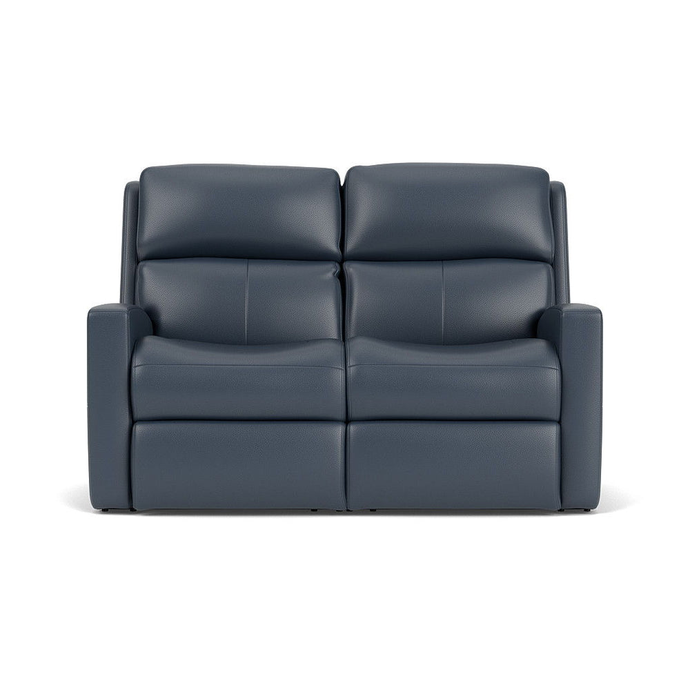 Catalina Leather Power Reclining Loveseat, Power Headrests Blue