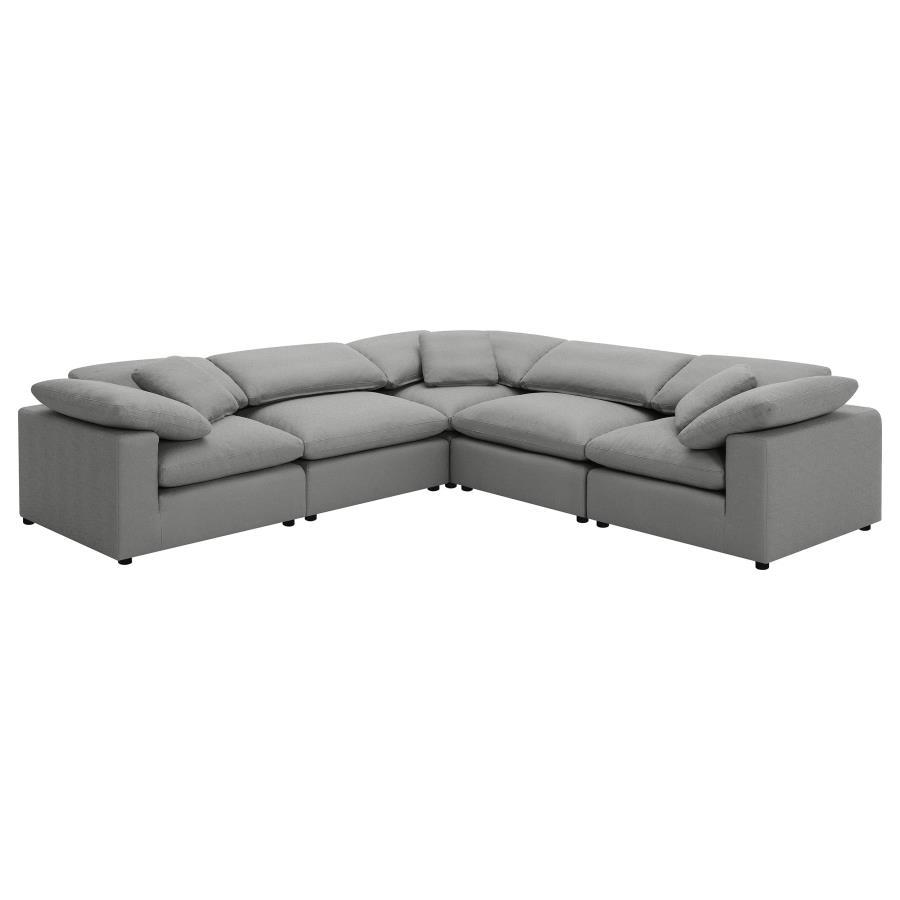 Raleigh - Boucle Upholstered Armless Chair - Gray