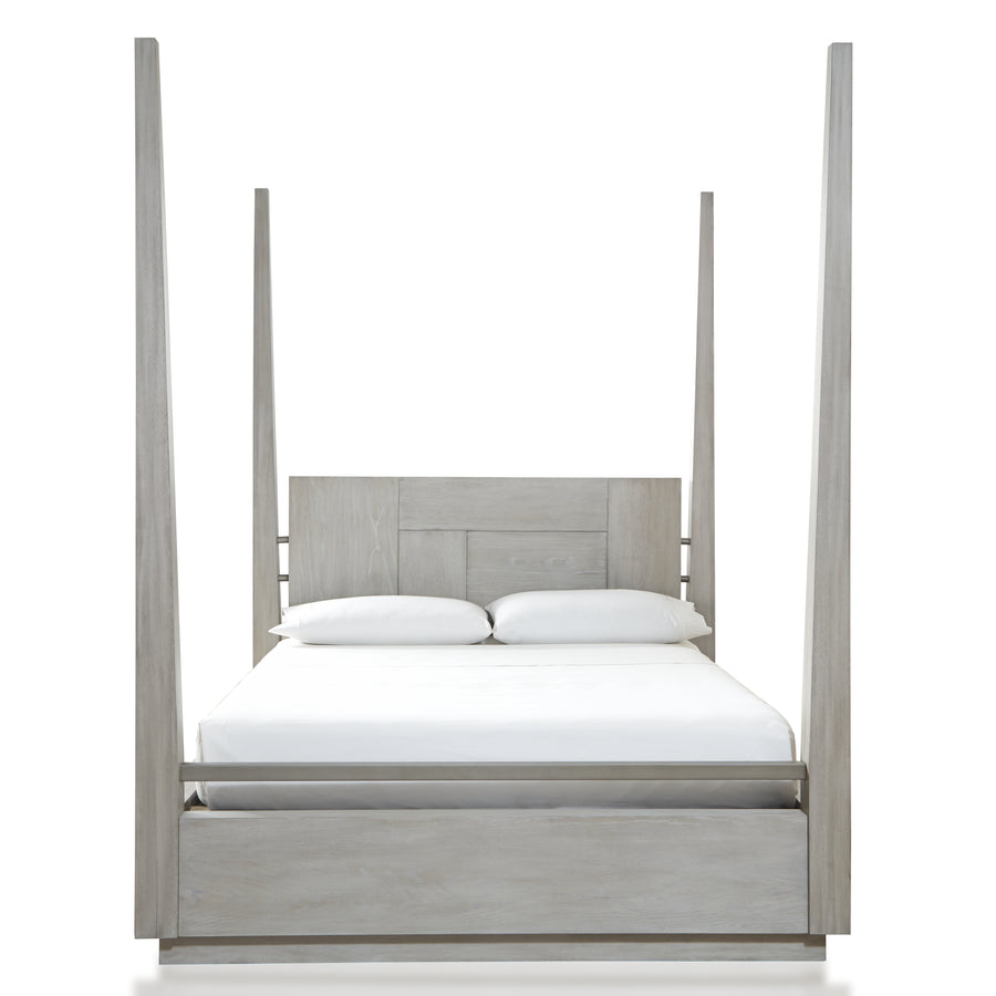 Modus Furniture Dez7J4 Destination Wood Poster Bed In Cotton Grey