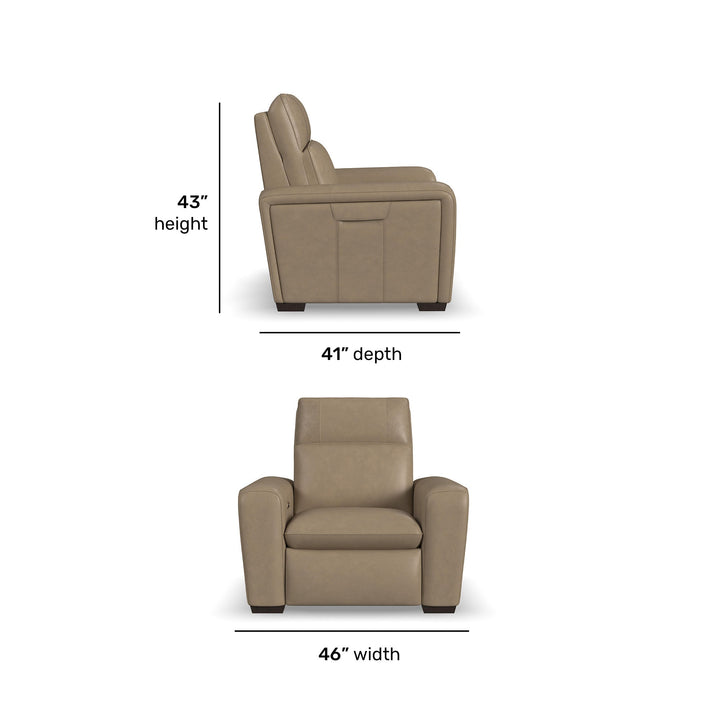 Sense Leather Power Recliner with Power Headrest, Lumbar &amp; Pulse (Cover 36701)
