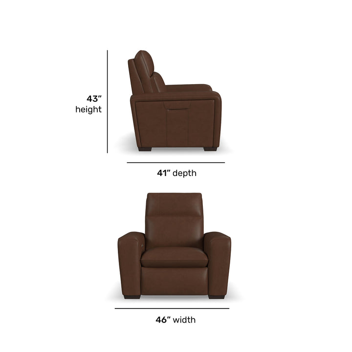 Sense Leather Power Recliner with Power Headrest, Lumbar &amp; Pulse (Cover 36770)