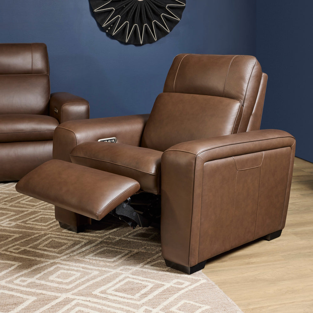 Sense Leather Power Recliner with Power Headrest, Lumbar & Pulse (Cover 36770)