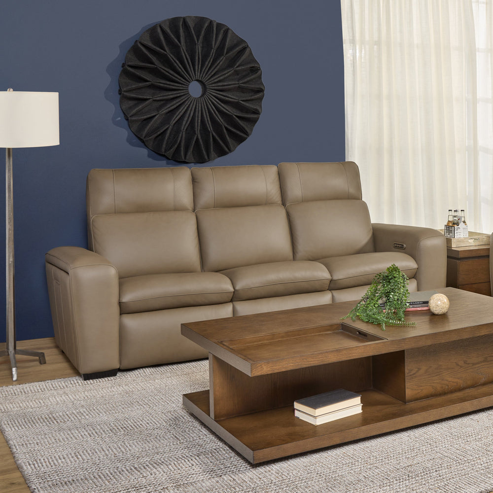Sense Leather Power Reclining Sofa with Power Headrest, Lumbar & Pulse (Cover 36701)