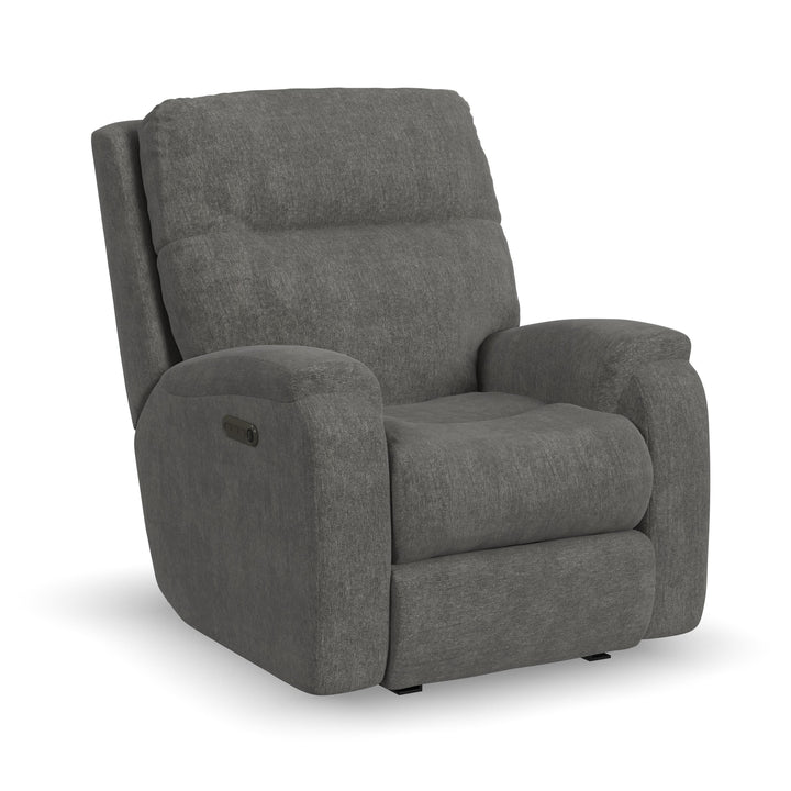 Penn Power Rocking Recliner With Power Headrest &amp; Lumbar Dark Gray