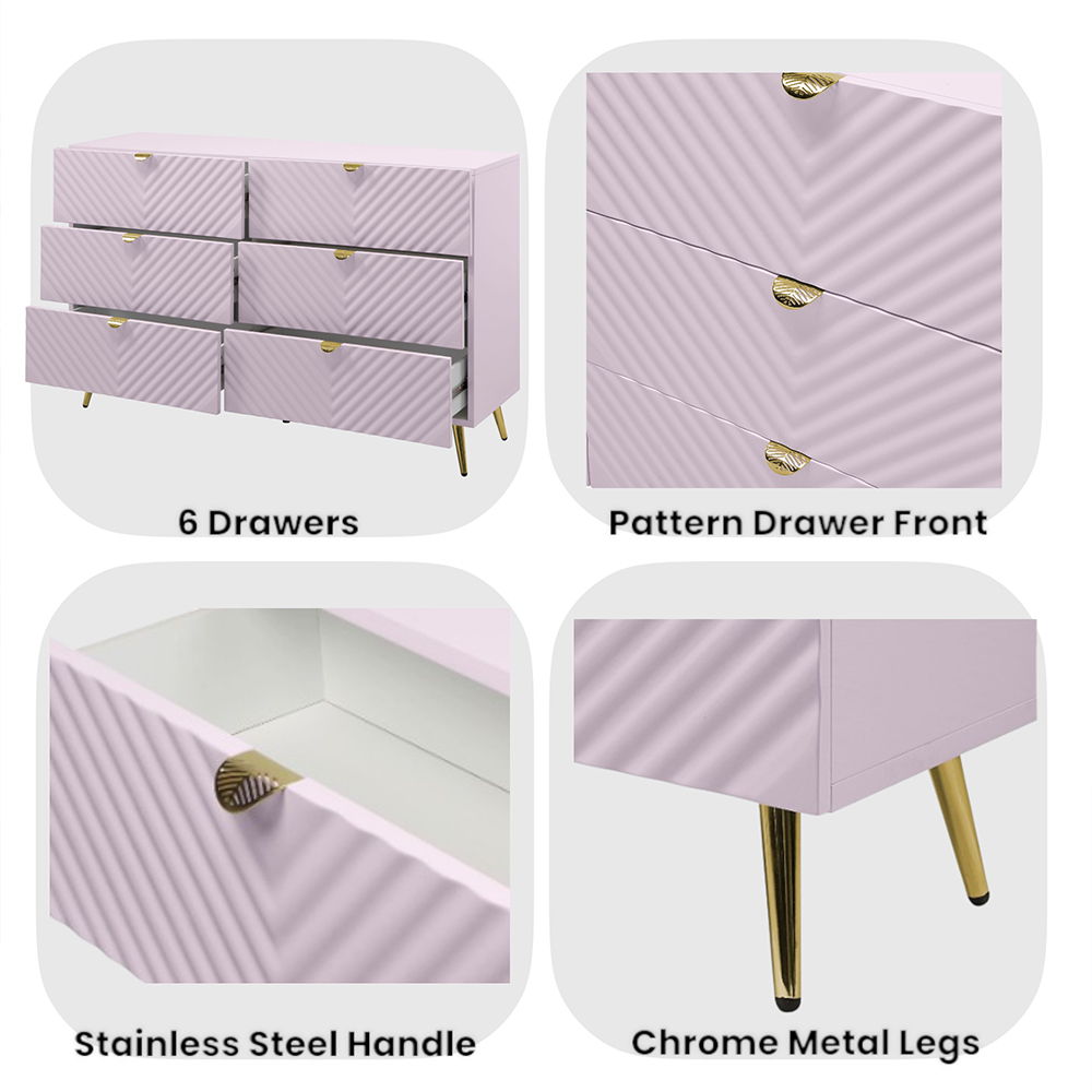 Gaines - Dresser - Pink High Gloss
