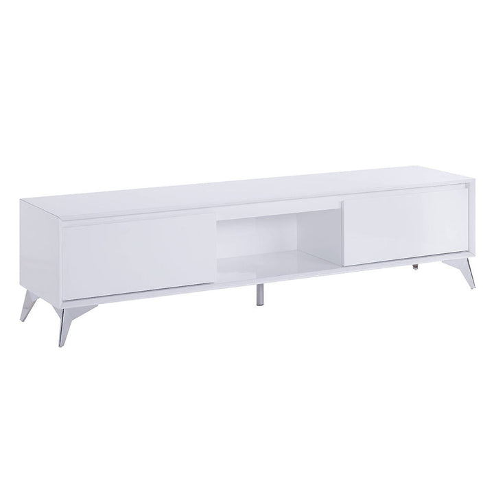 Raceloma - TV Stand - White & Chrome