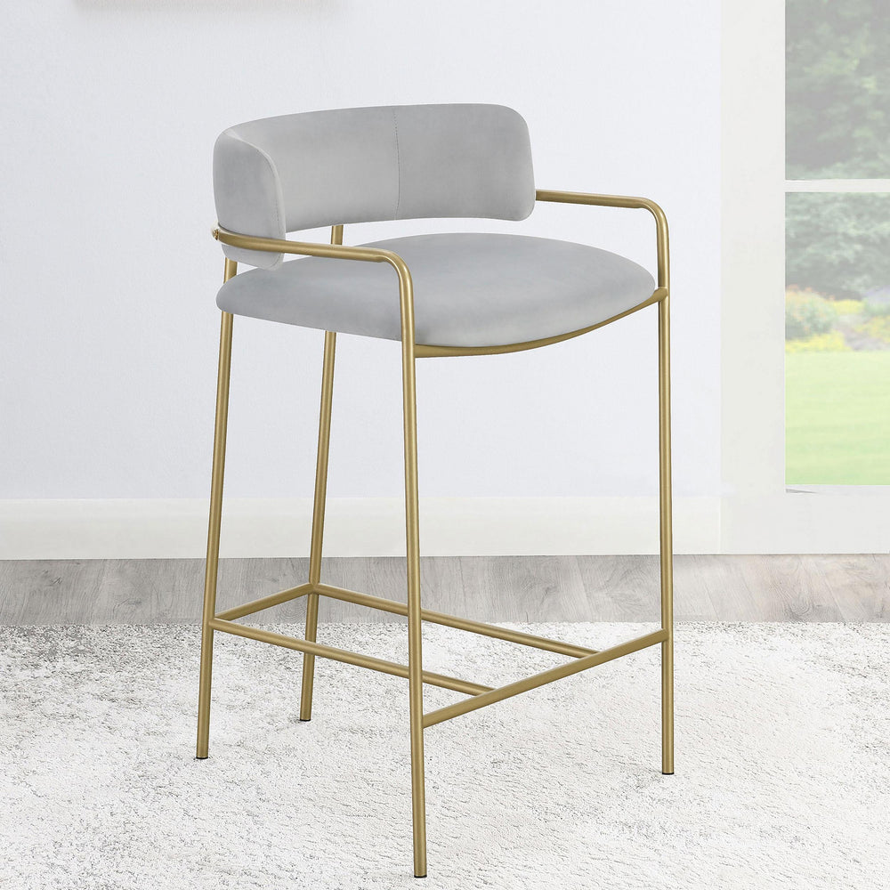 coaster-furniture-182159-comstock-upholstered-low-back-stool-grey-and-gold