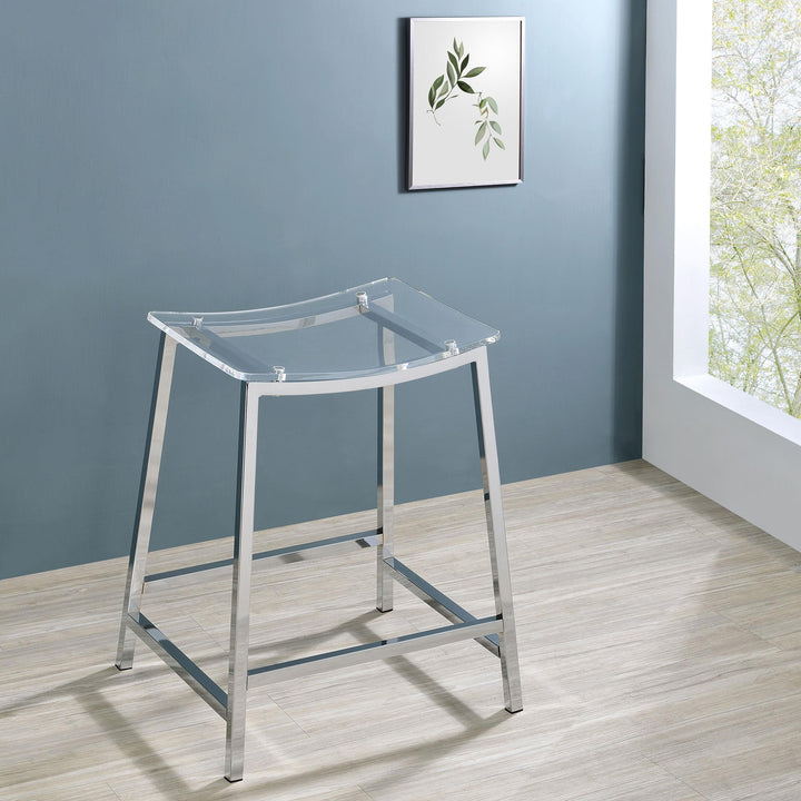 Coaster Furniture 182358 Jovani Acrylic Backless Counter Stool Chrome