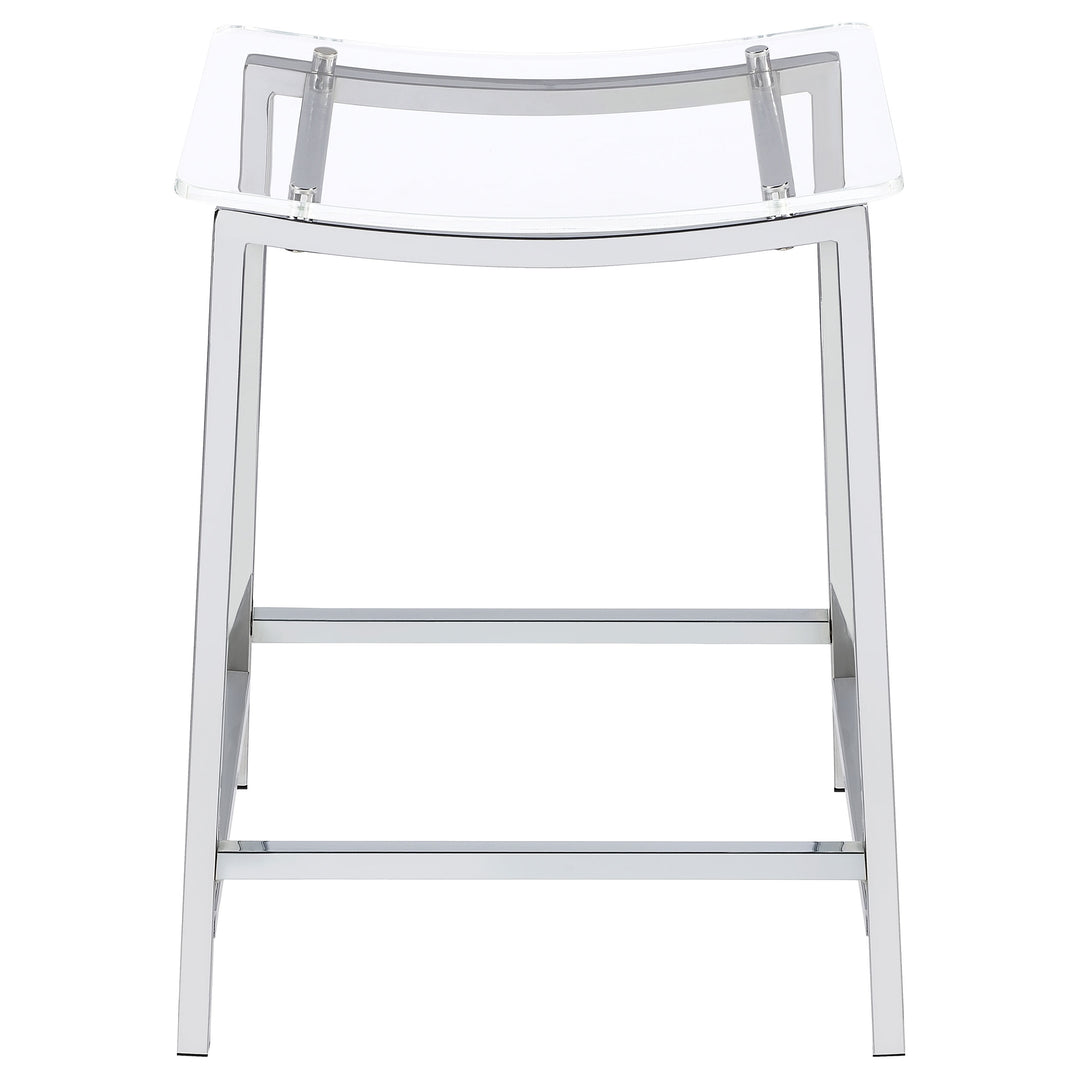 Jovani - Acrylic Backless Counter Stool (Set of 2) - Chrome