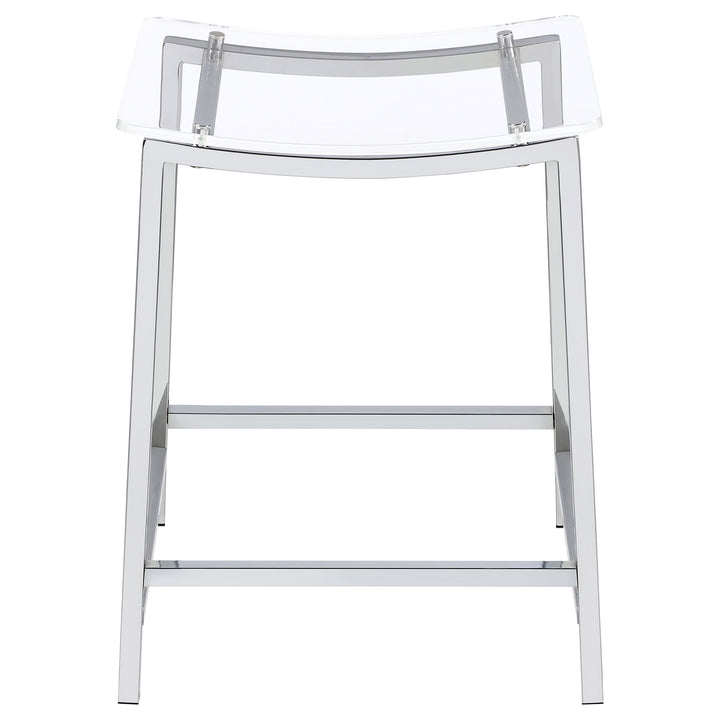 Jovani - Acrylic Backless Counter Stool (Set of 2) - Chrome