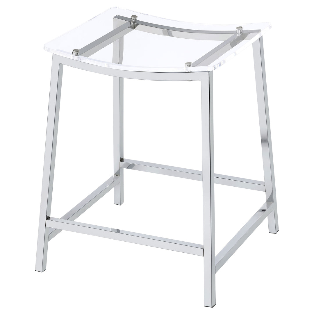 Jovani - Acrylic Backless Counter Stool (Set of 2) - Chrome