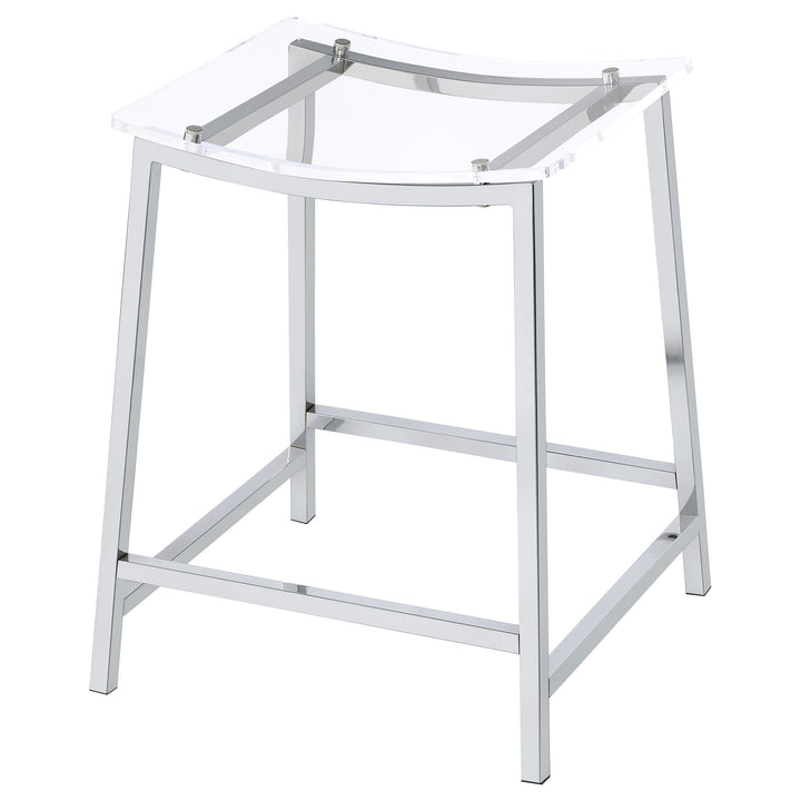 Jovani - Acrylic Backless Counter Stool (Set of 2) - Chrome