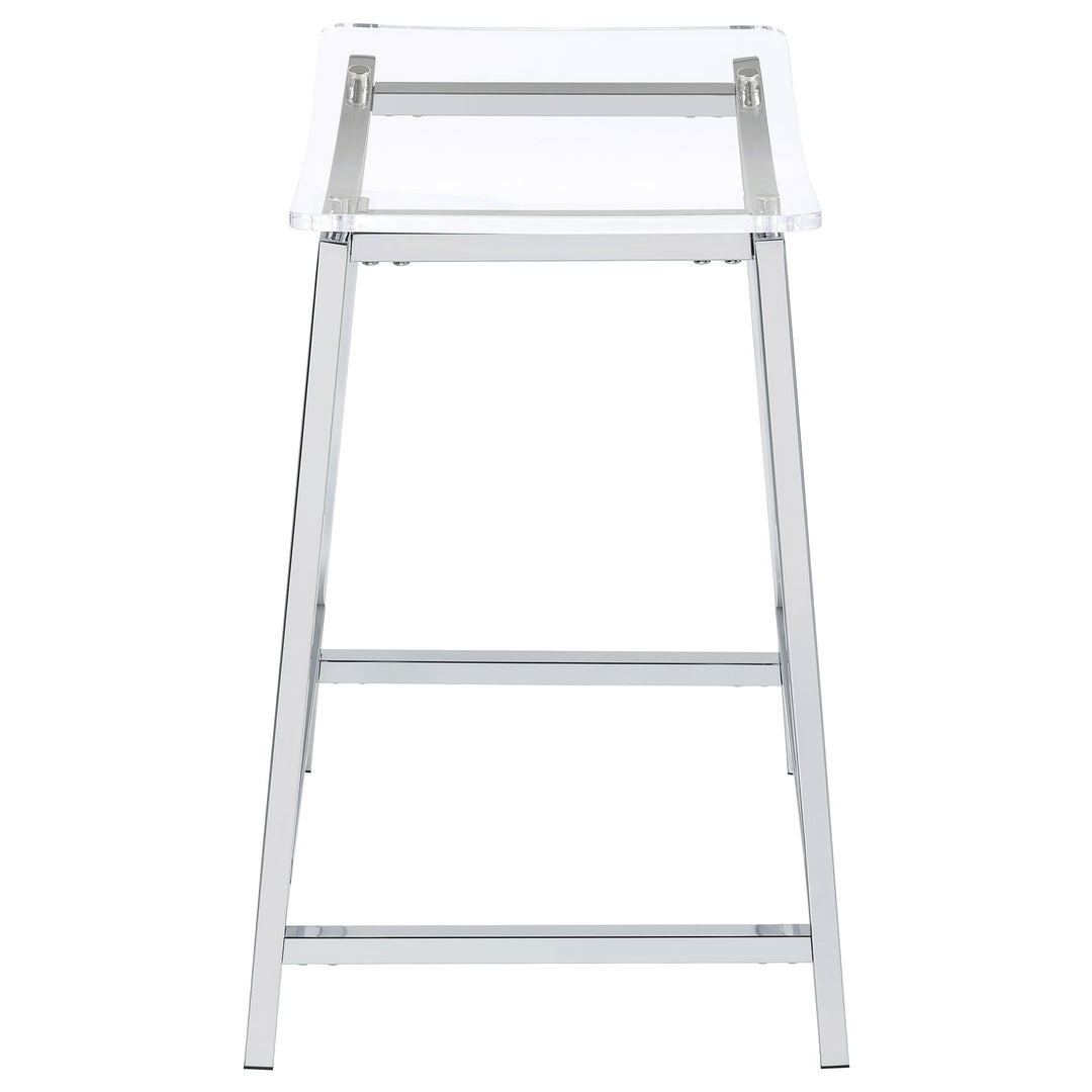 Jovani - Acrylic Backless Counter Stool (Set of 2) - Chrome