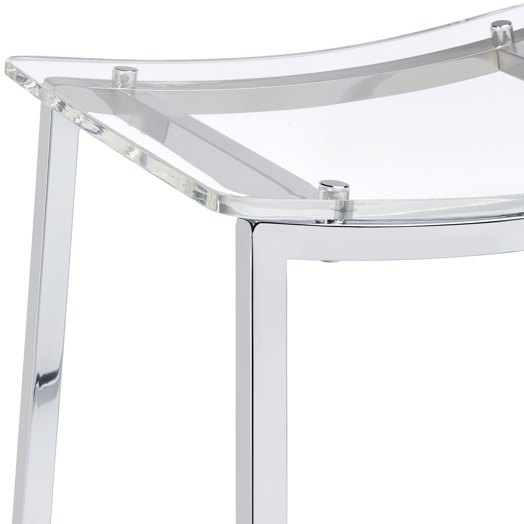 Jovani - Acrylic Backless Counter Stool (Set of 2) - Chrome