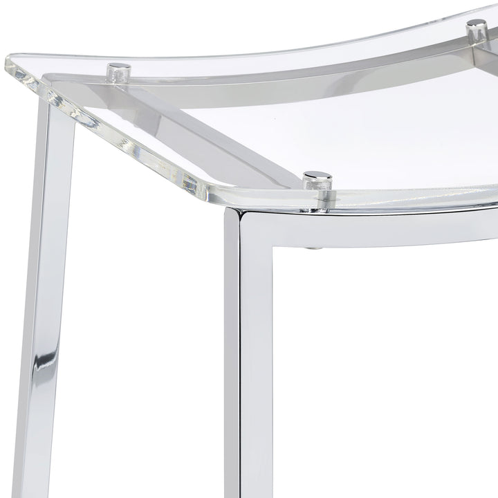 Jovani - Acrylic Backless Counter Stool (Set of 2) - Chrome