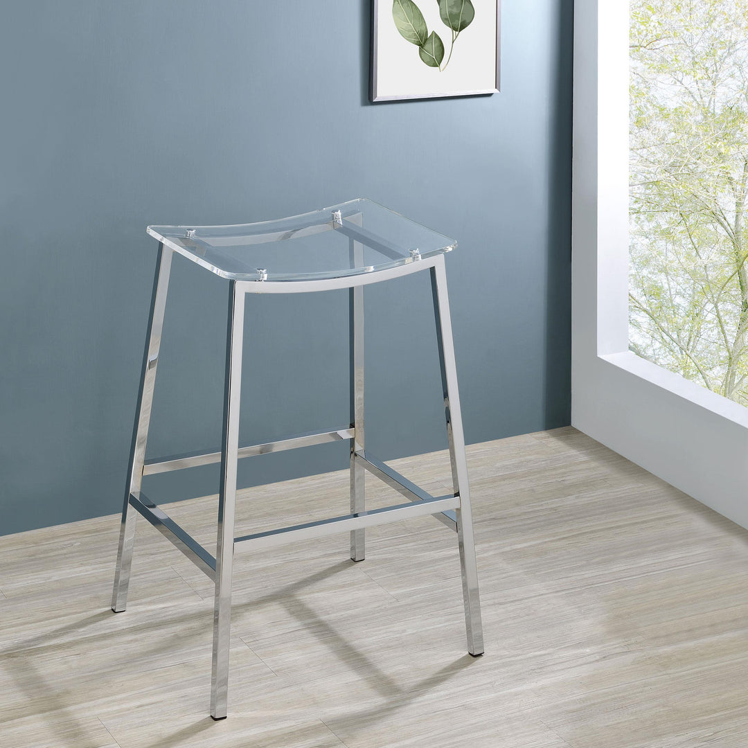 Coaster Furniture 182359 Jovani Acrylic Backless Bar Stool Chrome