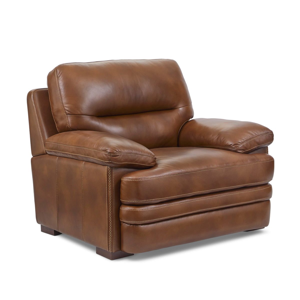 David Pecan Leather Chair in Pecan