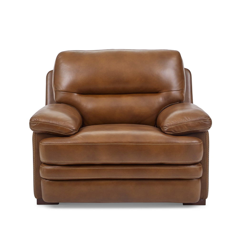David Pecan Leather Chair in Pecan