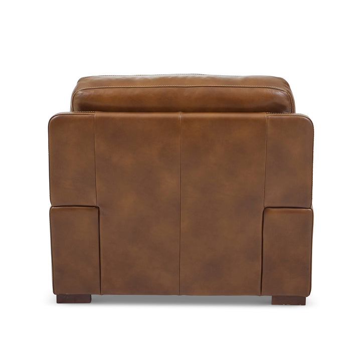 David Pecan Leather Chair in Pecan