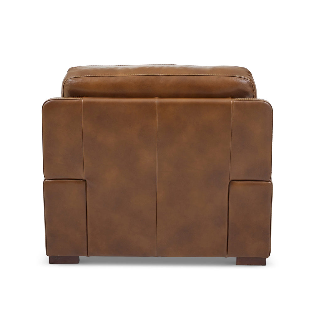 David Pecan Leather Chair in Pecan