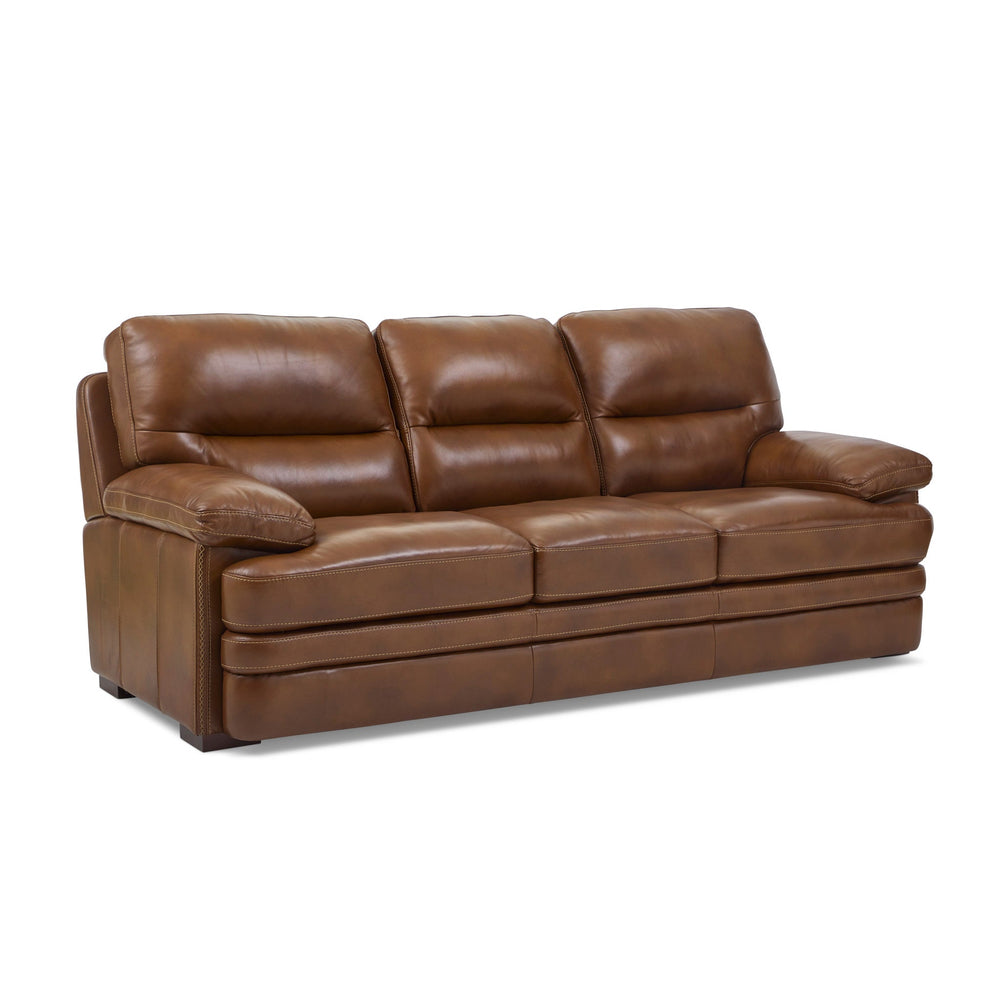 David Pecan Leather Sofa in Pecan