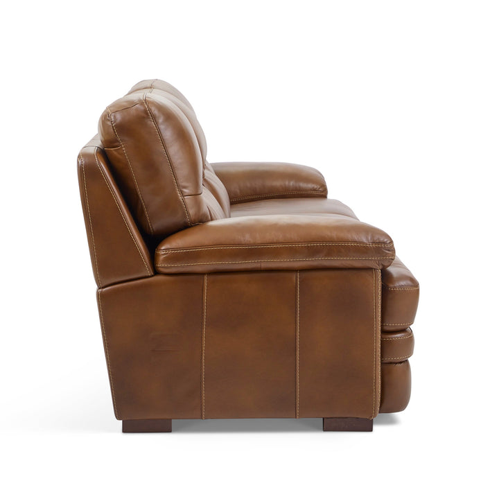 David Pecan Leather Sofa in Pecan