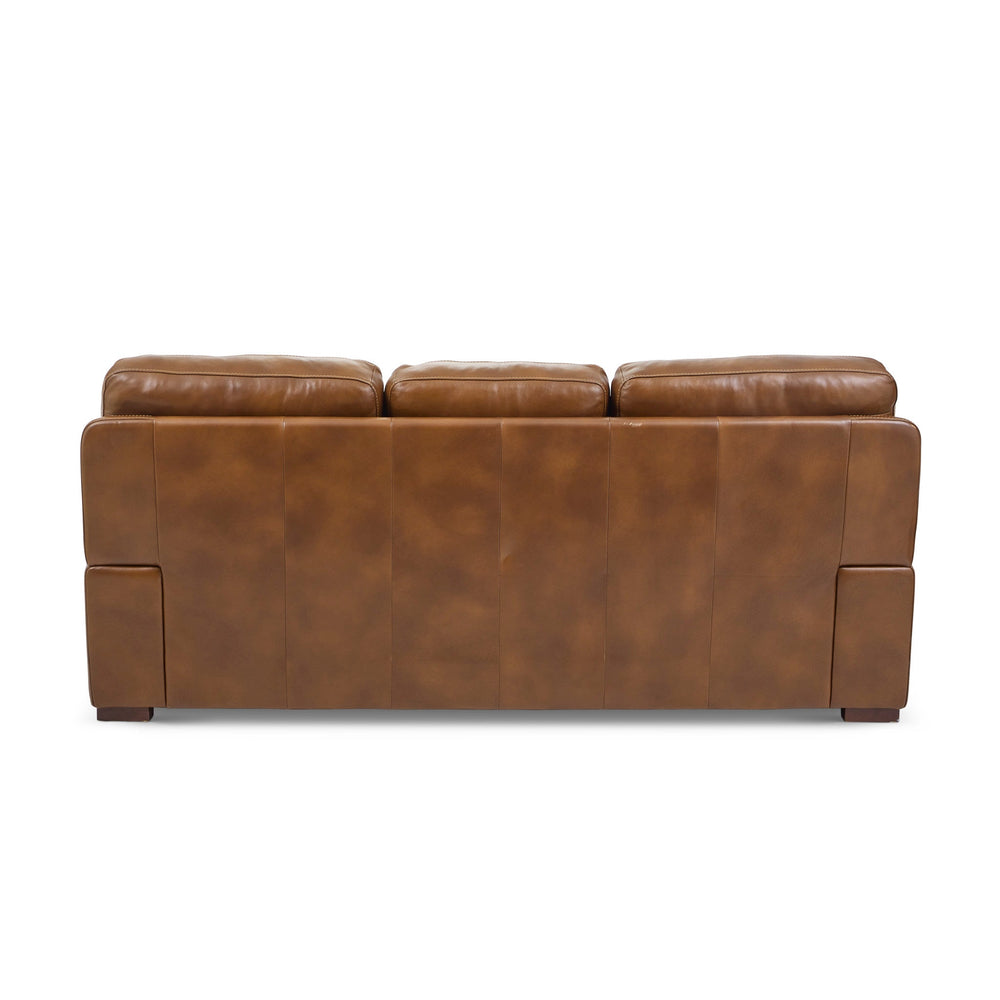David Pecan Leather Sofa in Pecan