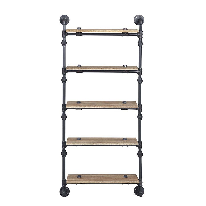 Brantley - Wall Rack With 5 Shelves - Oak & Sandy Black