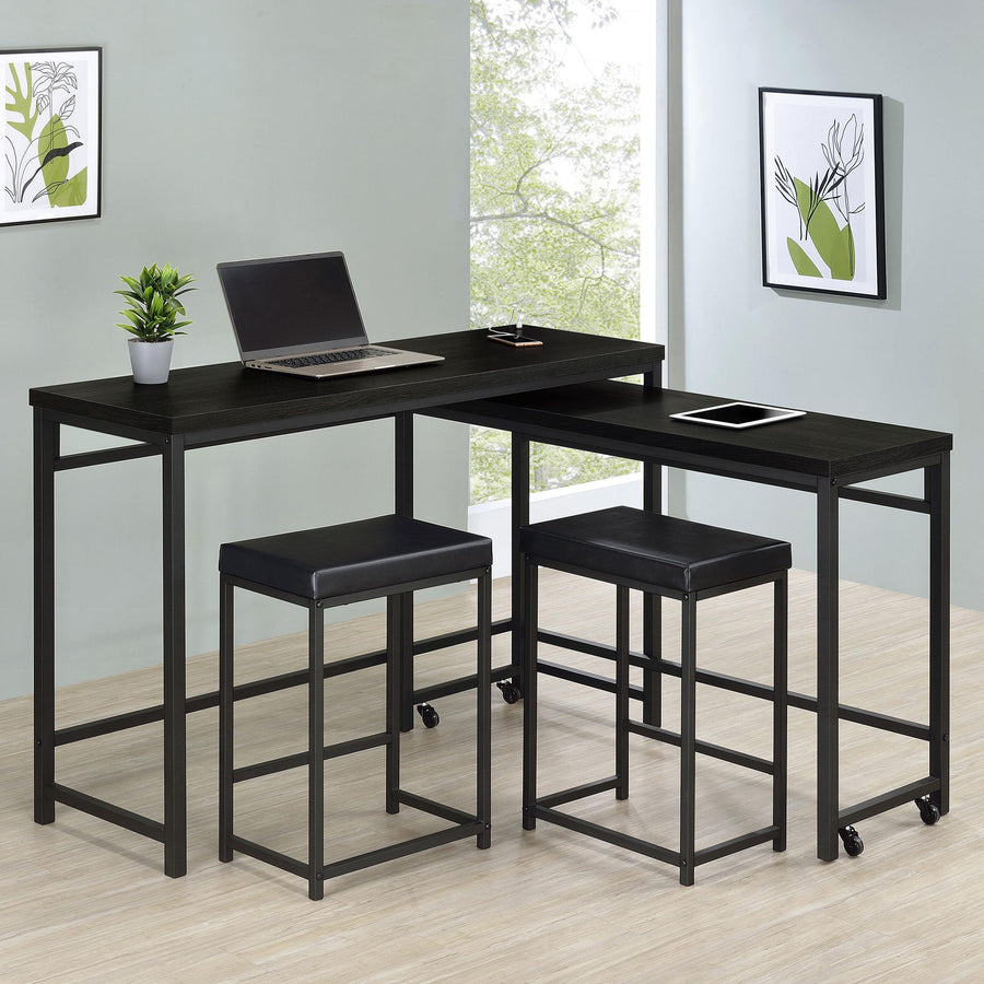 Coaster Furniture 182724 Hawes 4-Piece Multipurpose Counter Height Table Set Black
