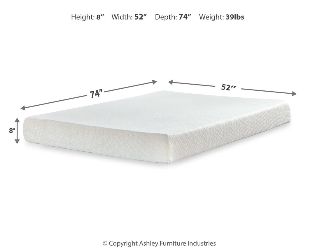 Chime 8 Inch Memory Foam - Full Mattress - 8-inch - White