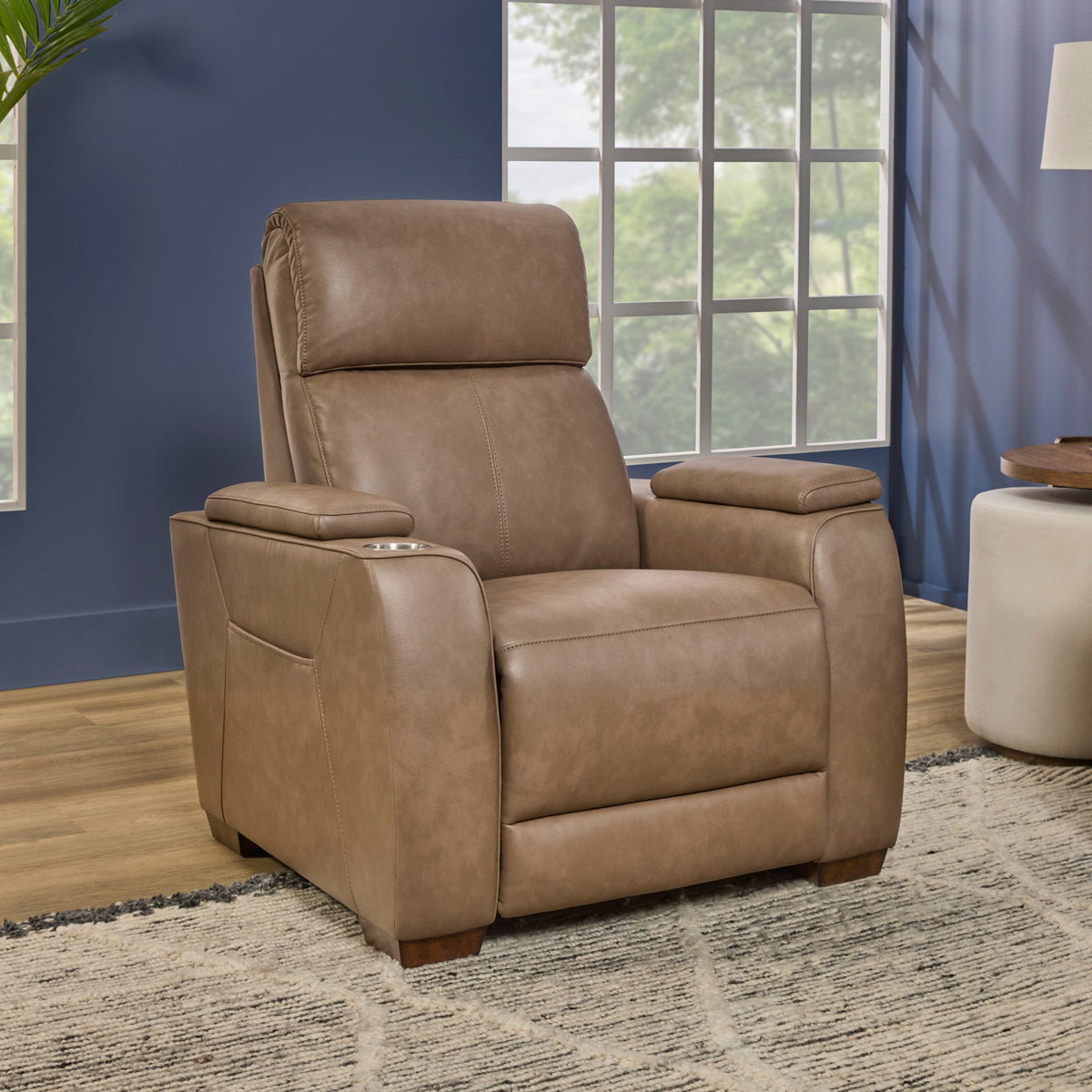 Vibe Fabric Power Recliner with Power Headrest, Lumbar, Heat, Massage & Pulse (Cover 76374)