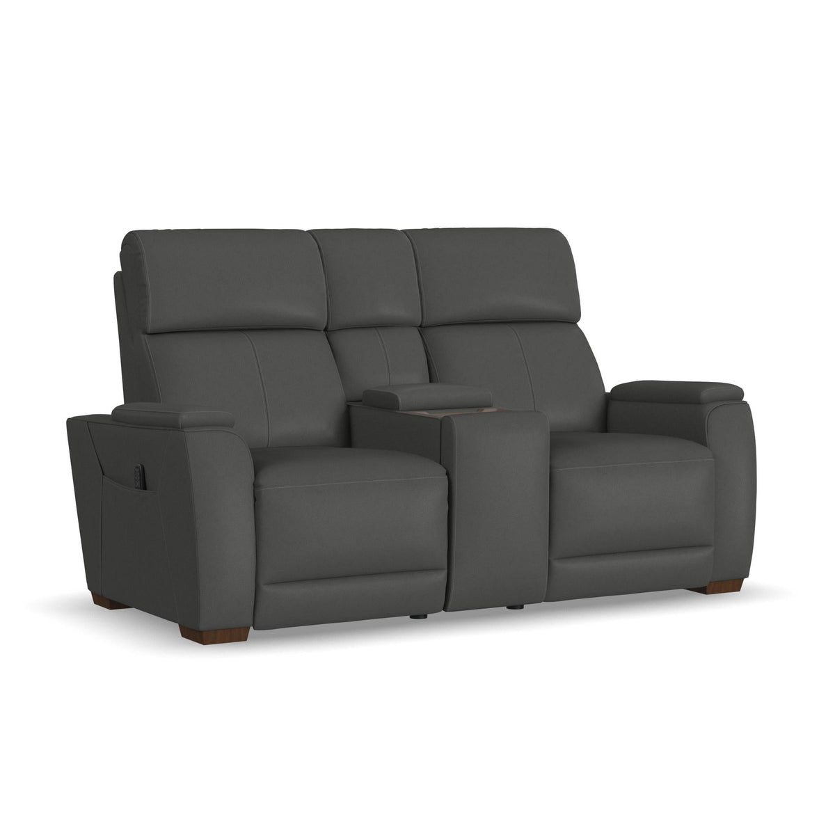 Vibe Fabric Power Reclining Loveseat with Console, Power Headrest, Lumbar, Heat, Massage & Pulse (Cover 76302)