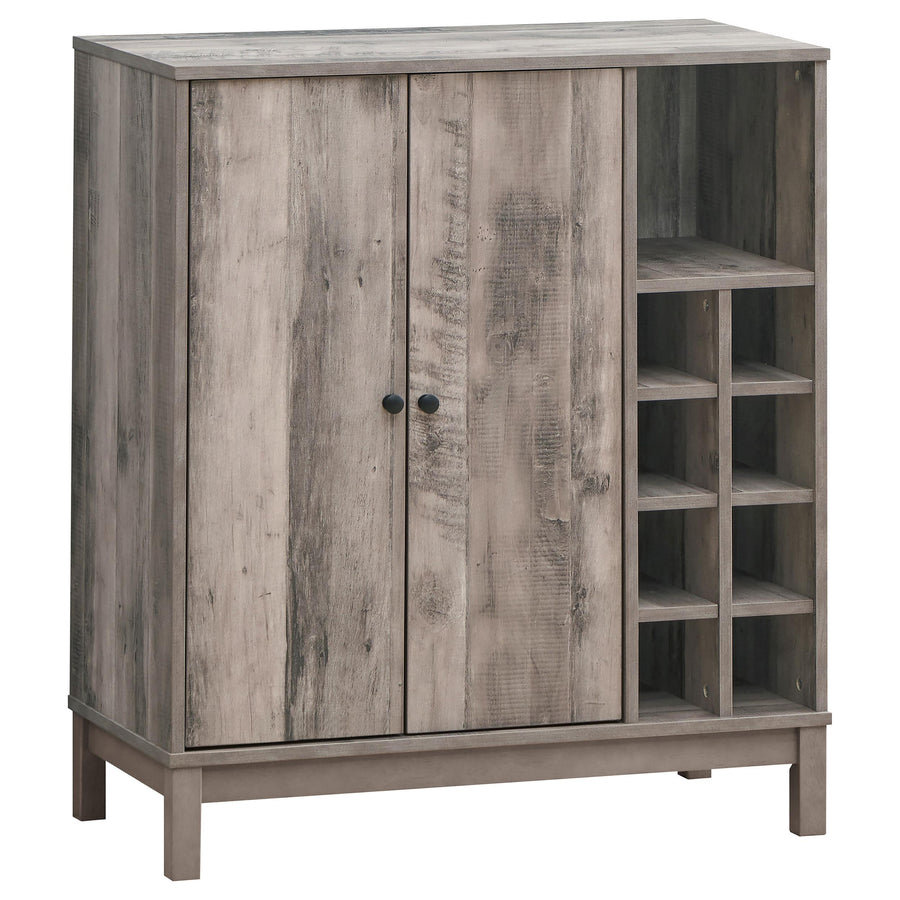 Coaster Furniture 183600 Cheyenne 2-door Home Bar Wine Cabinet Weathered Acacia