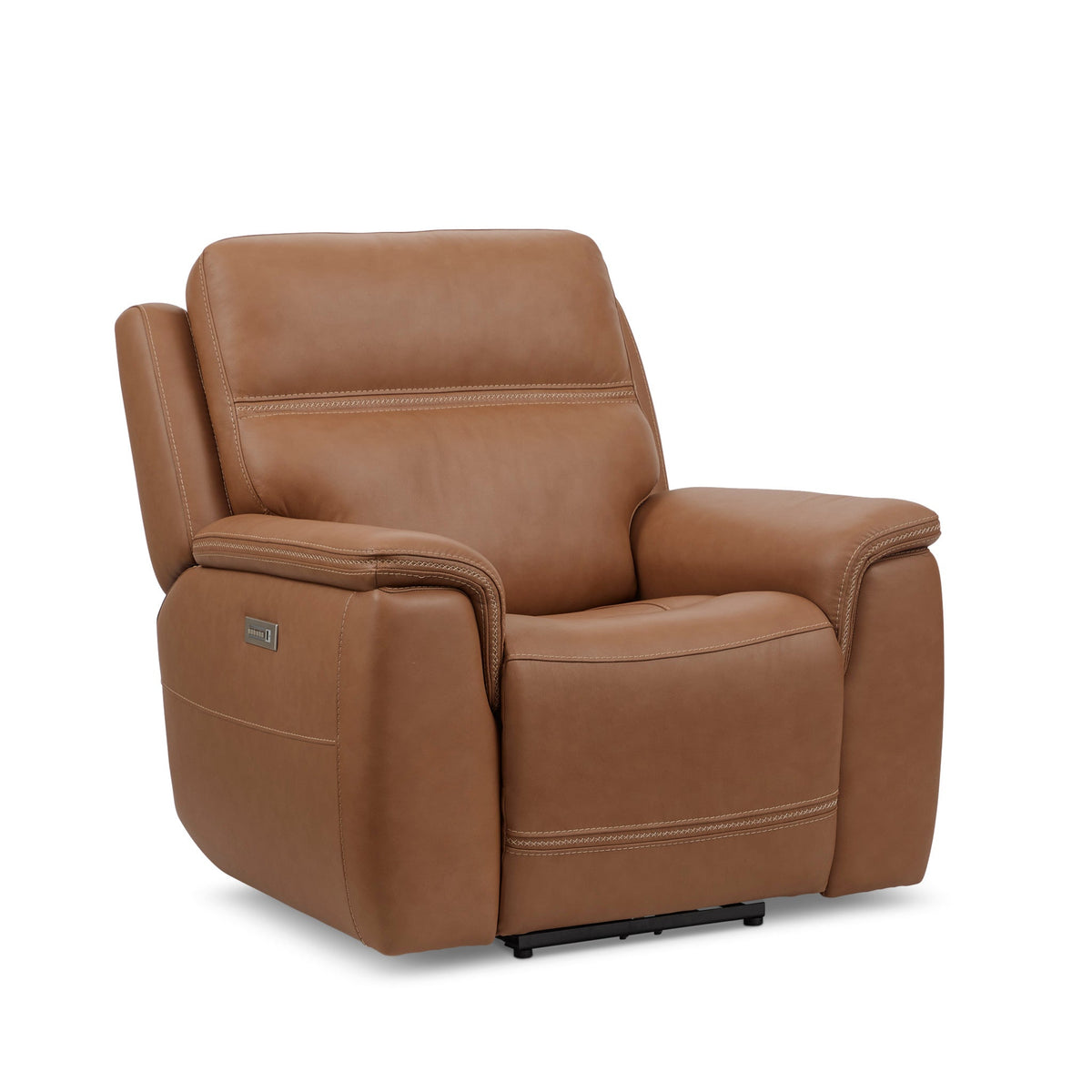 Sawyer Leather Power Recliner with Power Headrest & Lumbar in Harvest
