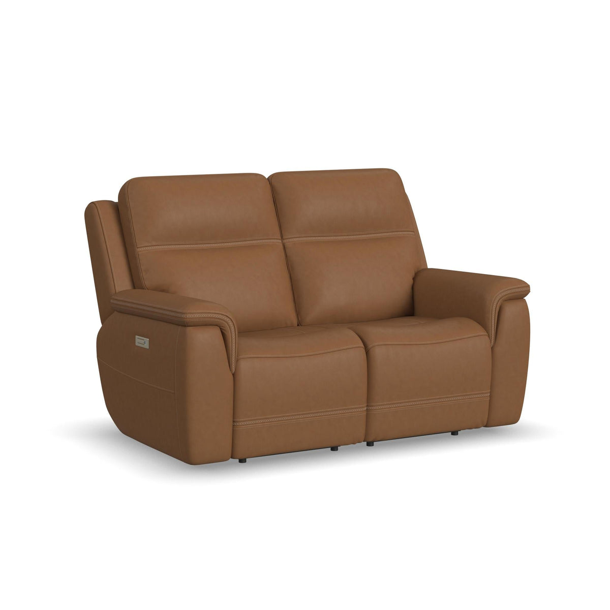 Sawyer Leather Power Reclining Loveseat with Pwr Headrests, Lumbar in Harvest