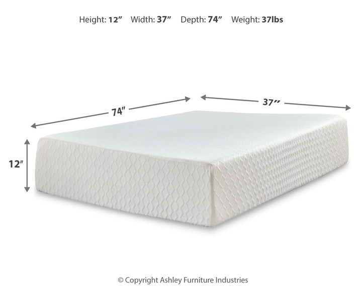 Chime 12 Inch Memory Foam - Twin Mattress - 12-inch - White
