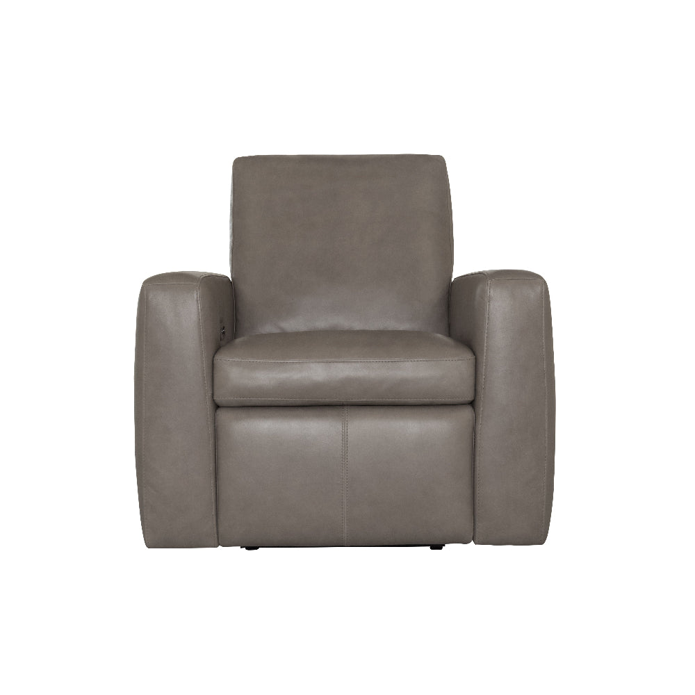 Aria Leather Power Recliner in Fawn