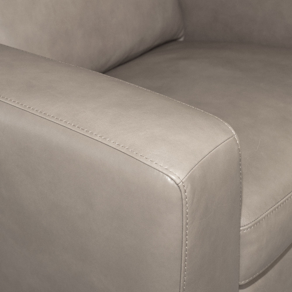 Aria Leather Power Recliner in Fawn
